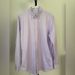 Uniqlo Men's Pastel Lavender Button-Down Dress Shirt